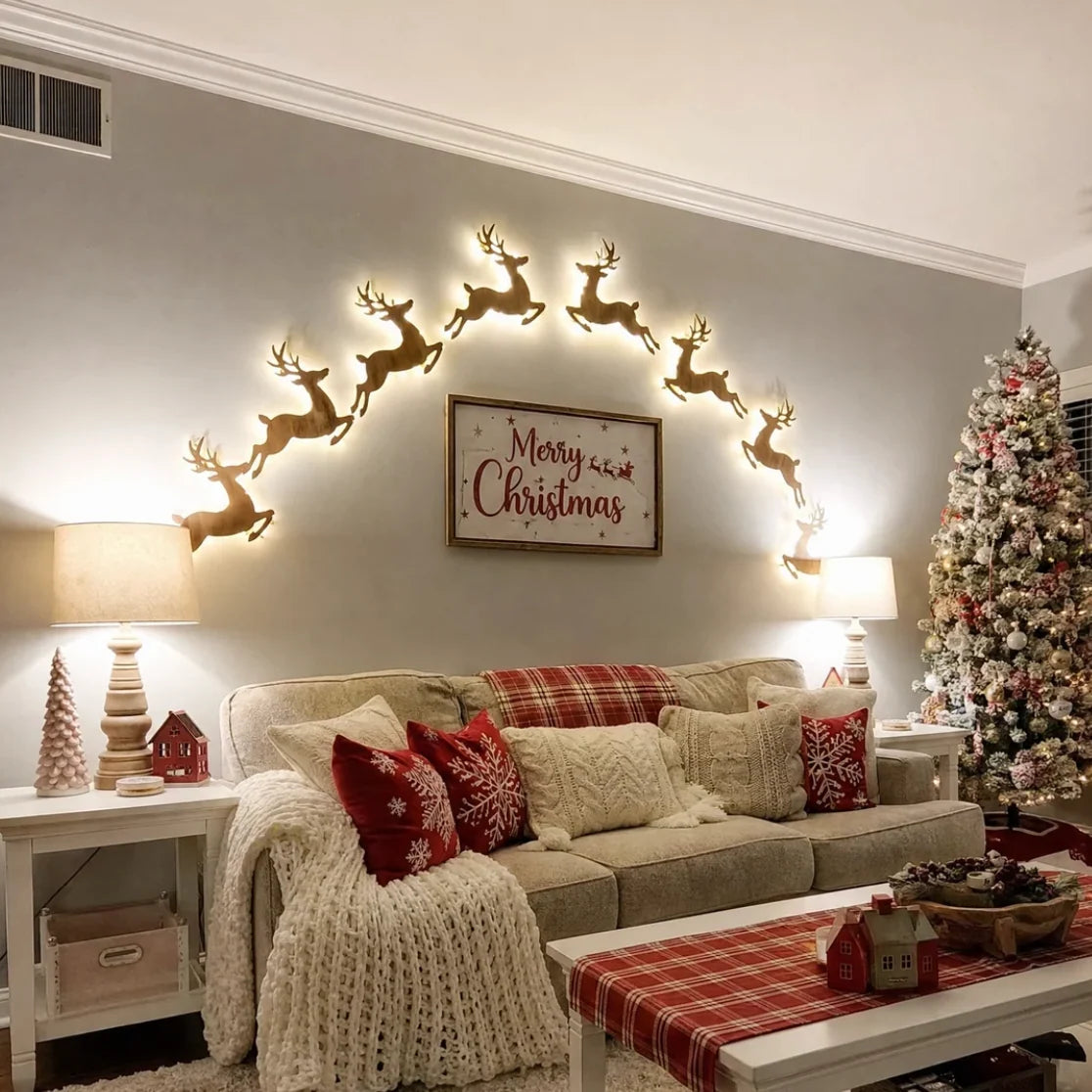 Reindeer press on wall light Theholidaycrate