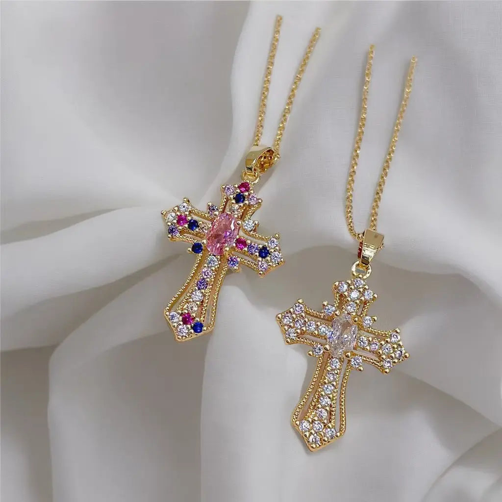Vintage Cross Pendant Necklace Dropsure