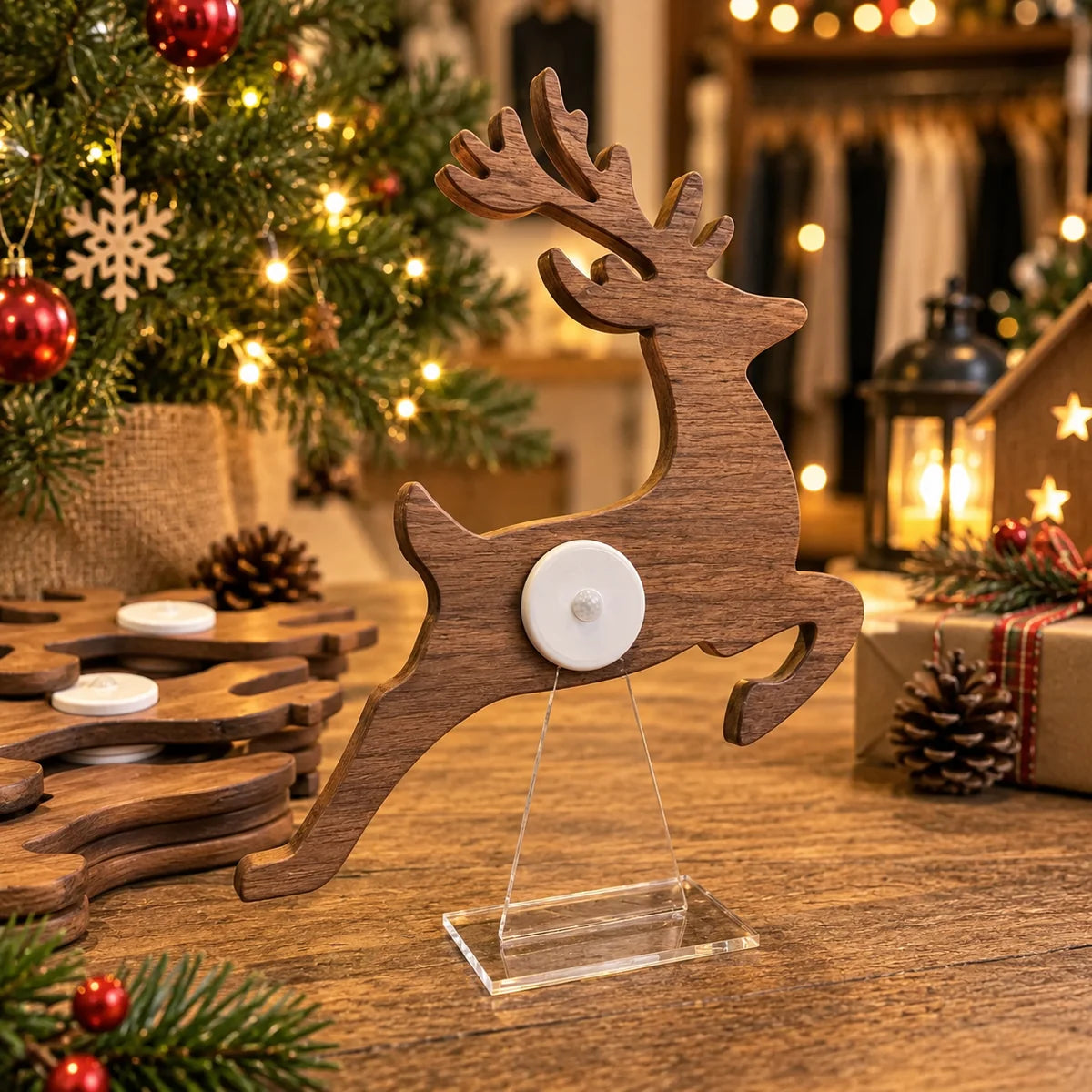 Reindeer press on wall light Theholidaycrate