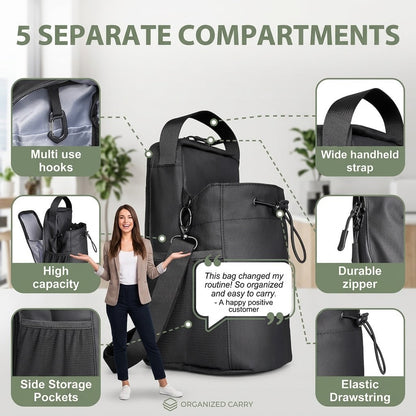 Magnetic Water Bottle Holder Bag with Phone Pocket and Sling Strap halbber