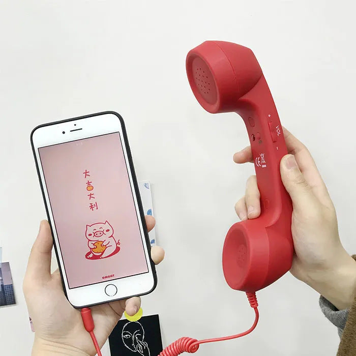 Retro Telephone Handset Earphone with Adjustable Volume Dropsure