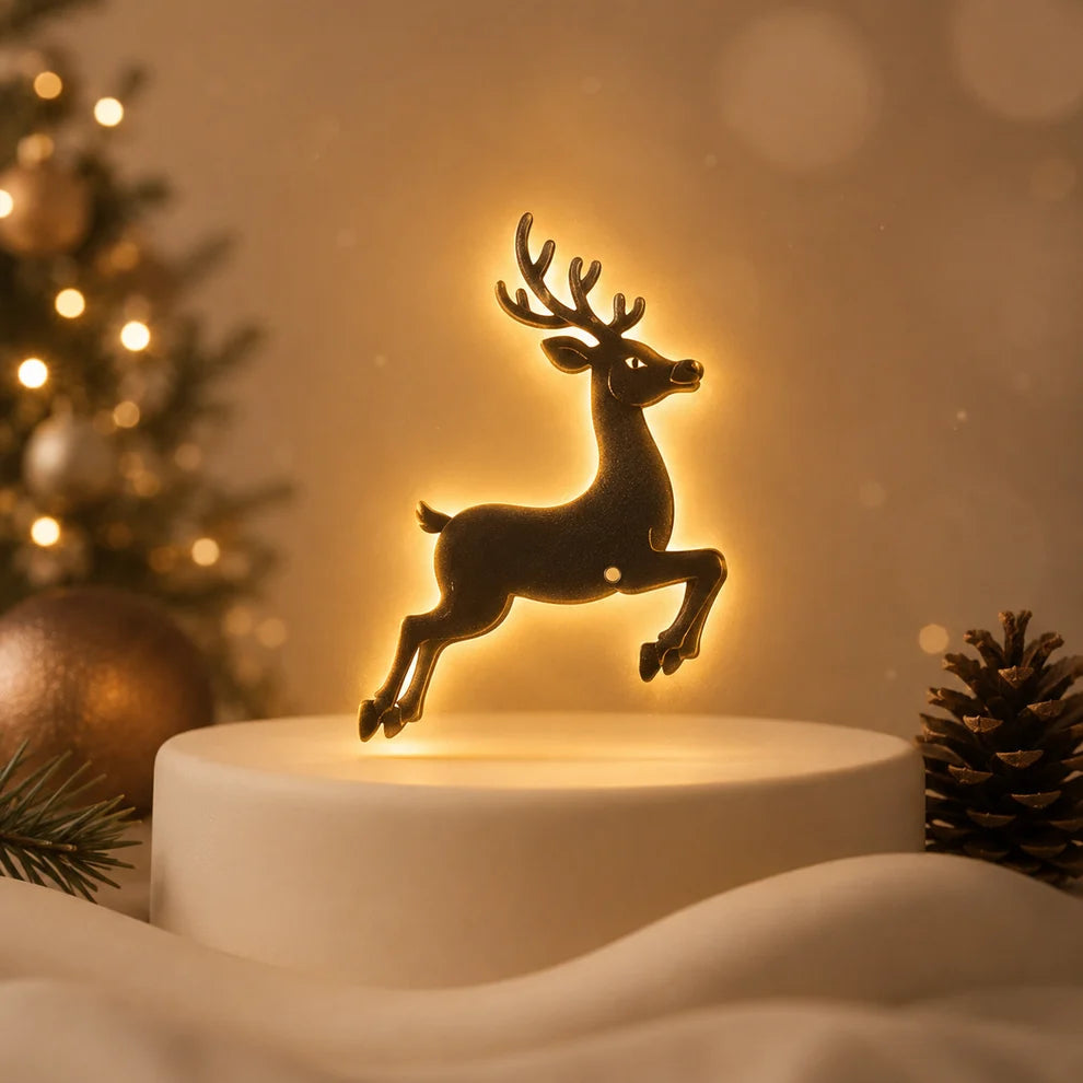 Reindeer press on wall light Theholidaycrate