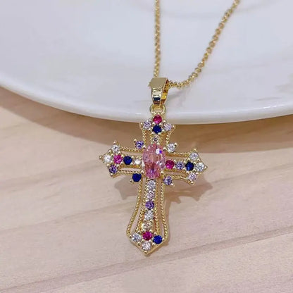 Vintage Cross Pendant Necklace Dropsure