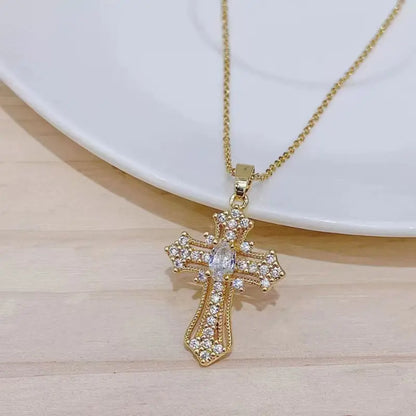 Vintage Cross Pendant Necklace Dropsure