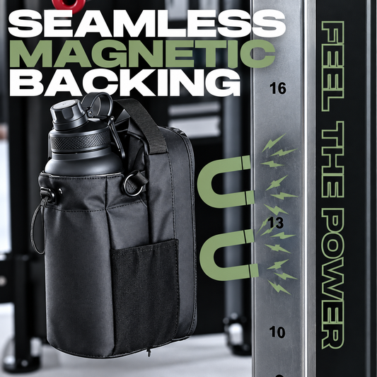 Magnetic Water Bottle Holder Bag with Phone Pocket and Sling Strap halbber