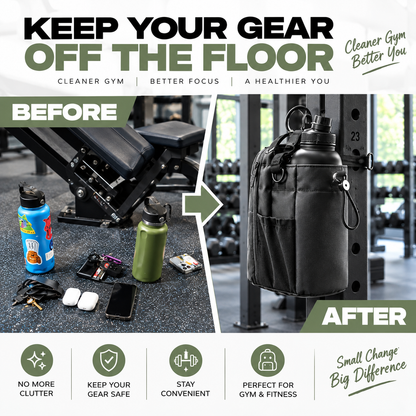 Magnetic Water Bottle Holder Bag with Phone Pocket and Sling Strap halbber