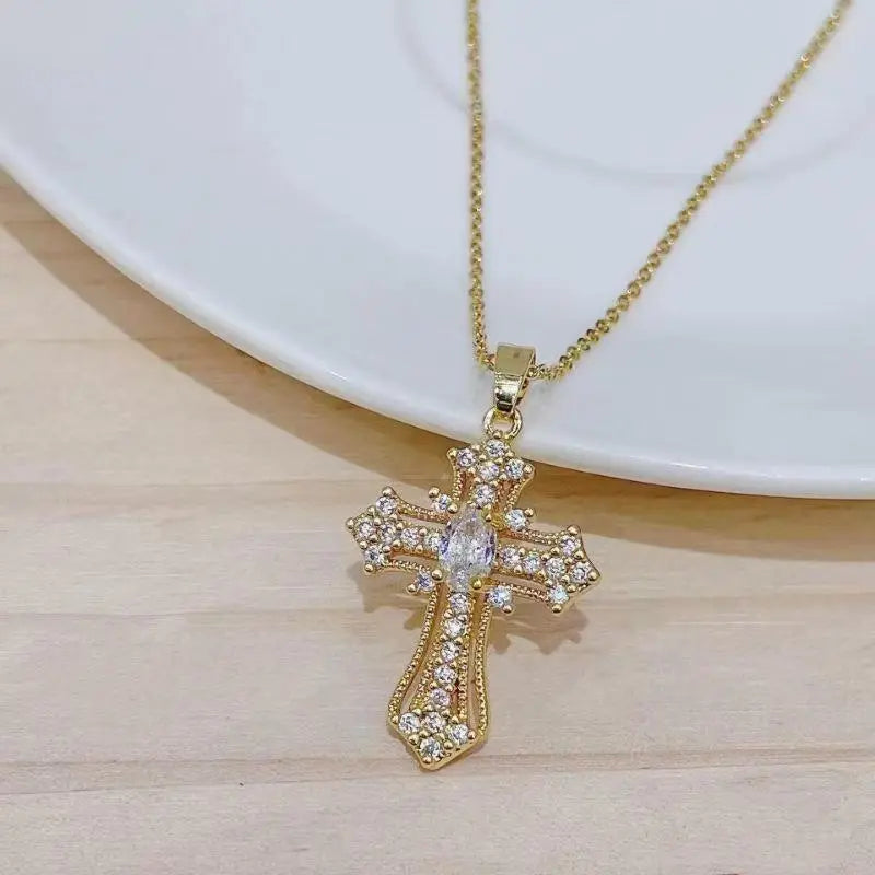 Vintage Cross Pendant Necklace Dropsure