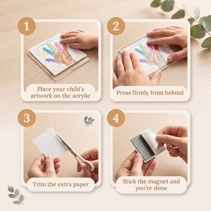 Memora frame setup instructions, four steps